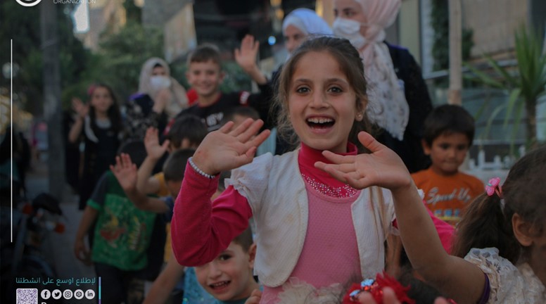 قامت منظمة بنيان بتقاسم فرحة عيد الأضحى مع 50 طفل من مخيمات الشمال