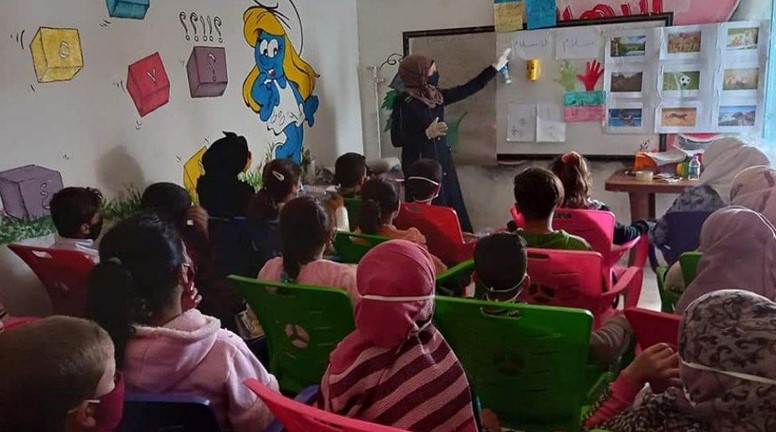 220 children receive sessions within the community integration project in the eastern countryside of Tabqa