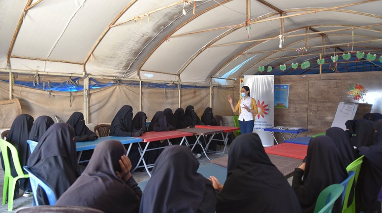 Psychological support and awareness for women in the camps