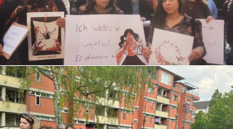 A protest in Germany against the murders of women