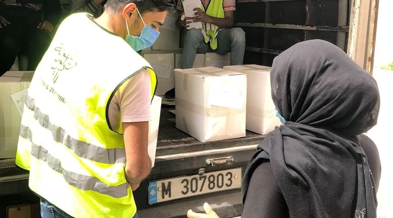 Distribution of 3,980 food baskets in different cities in Lebanon