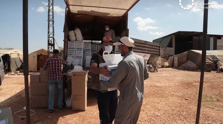 توزيع سلل نظافة على أهلنا النازحين في مخيمات شمال إدلب