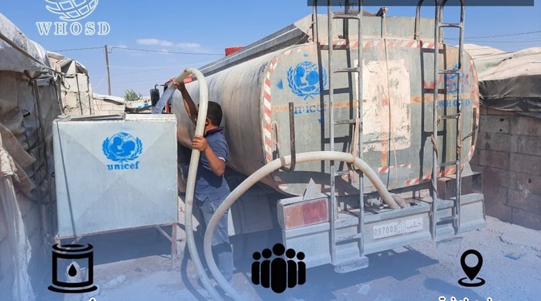 توريد مياه الشرب لــ 8198 نازح في مخيم زوغرة بجرابلس (1)