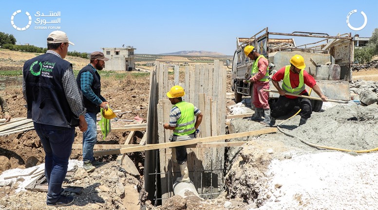 إعادة تأهيل شبكة الصرف الصحي في قريتي الشاتورية وعين السودة في الشمال السوري