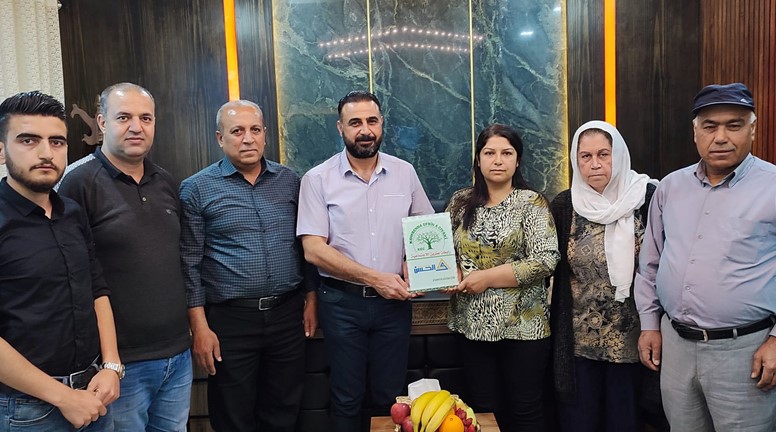 Honorary shield from Afrin Social Association for Al-Hassan Company