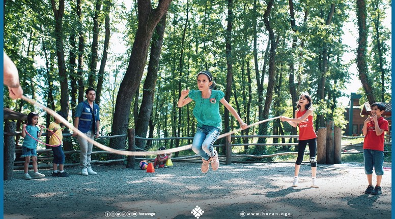 Children's entertainment trip in the park of Urmania